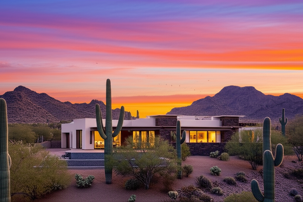 Beautiful Arizona home with mountain backdrop